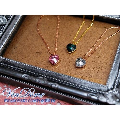 VenDome ヴァンドーム ブリリアント ハートネックレス ローズ石 