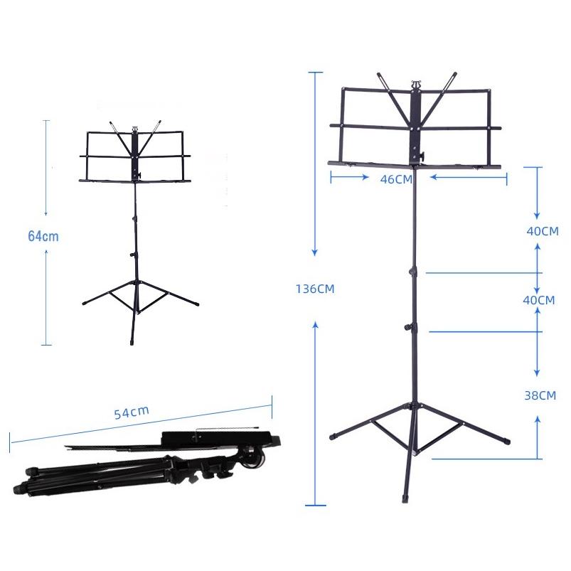並行輸入品】折りたたみ 譜面台 楽譜スタンド 軽量 高さ64-136cm 調節