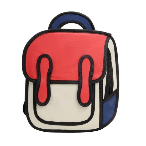 イラスト風 二次元リュックサック レッド ホワイト 2d アニメ ナイロン バックパック レディース メンズ 男女兼用 うめのやonline 通販 Yahoo ショッピング