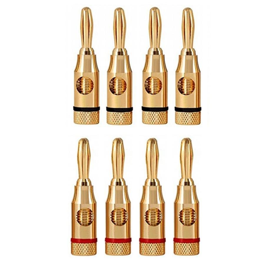 並行輸入品】金メッキ バナナプラグ 8本セット(4ペア) スピーカー接続