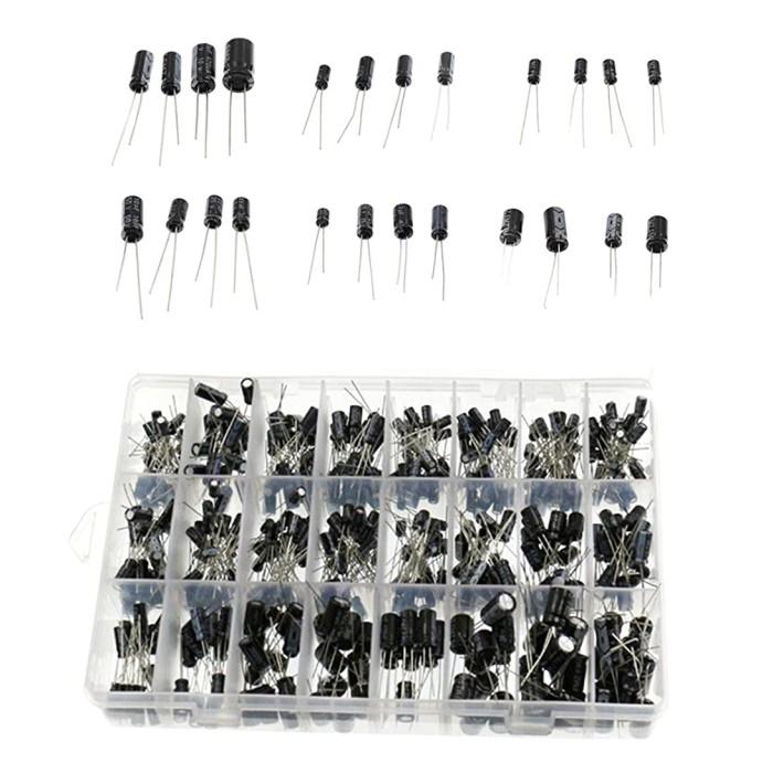 並行輸入品】 24種類 500個入り 電解コンデンサ0.1 UF-1000 UF 10V/16V