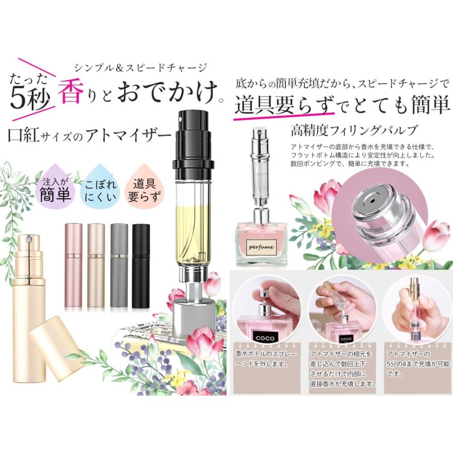 香水 アトマイザー 詰め替え 充填式《グレー》 携帯 持ち運び