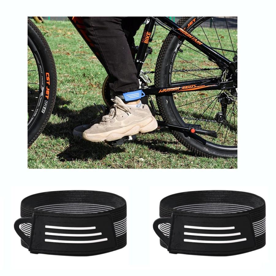 裾止め 裾バンド 《黒》 2個セット 自転車 ズボンクリップ レッグバンド 裾留め 足首バンド 汚れ 巻き込み防止 . 通販