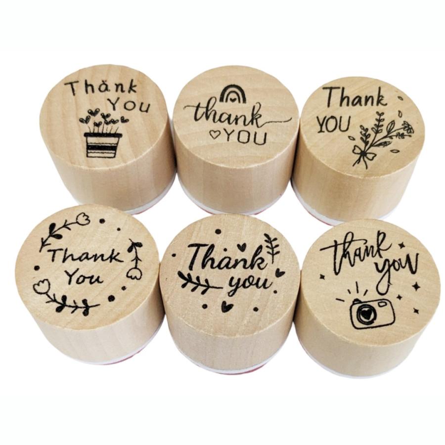 並行輸入品】ありがとう サンキュー Thank You スタンプ 6種セット
