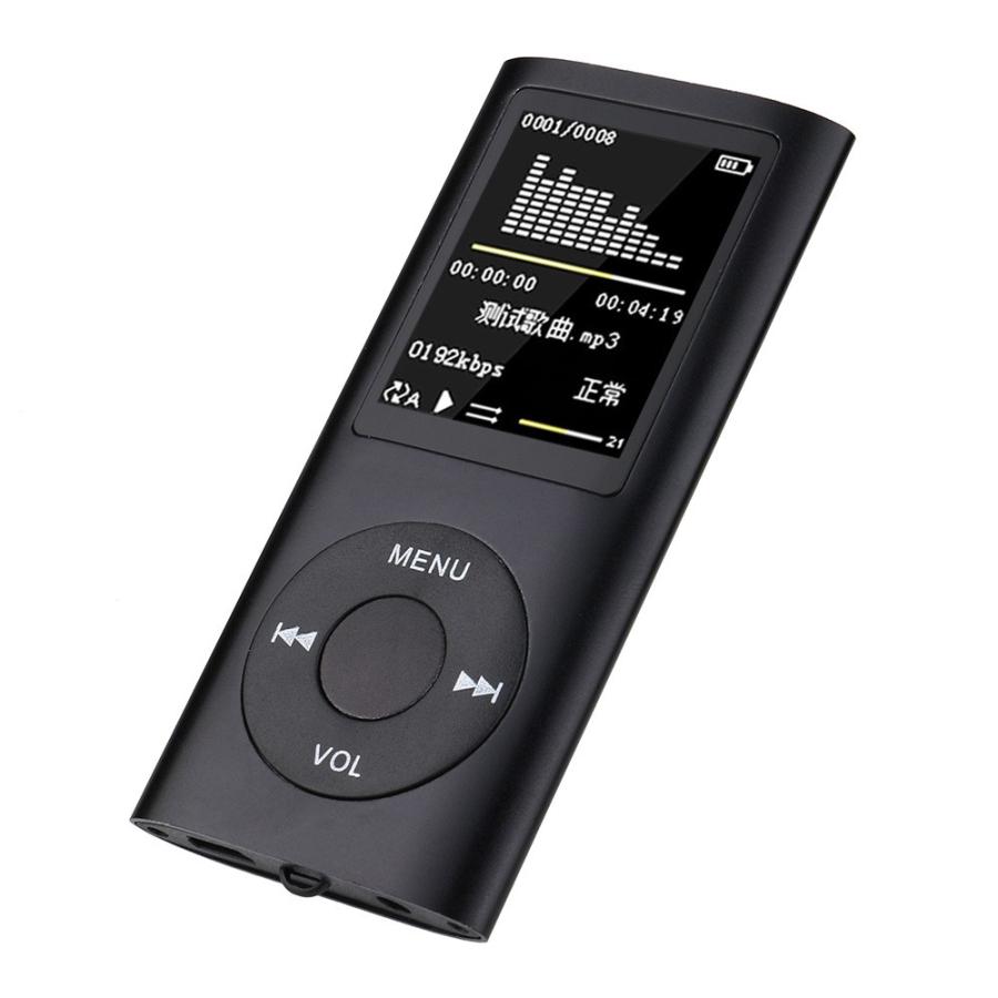 【並行輸入品】MP3プレーヤー スリムタイプ 《ブラック》 本体のみ AMV動画対応 録音 FMラジオ デジタルオーディオプレーヤー .