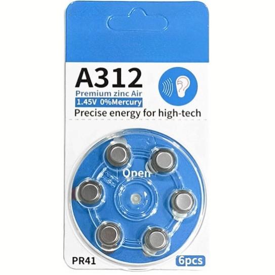 並行輸入品】補聴器用 空気亜鉛電池 PR41(312) 6個入り 1.45V . : うめ