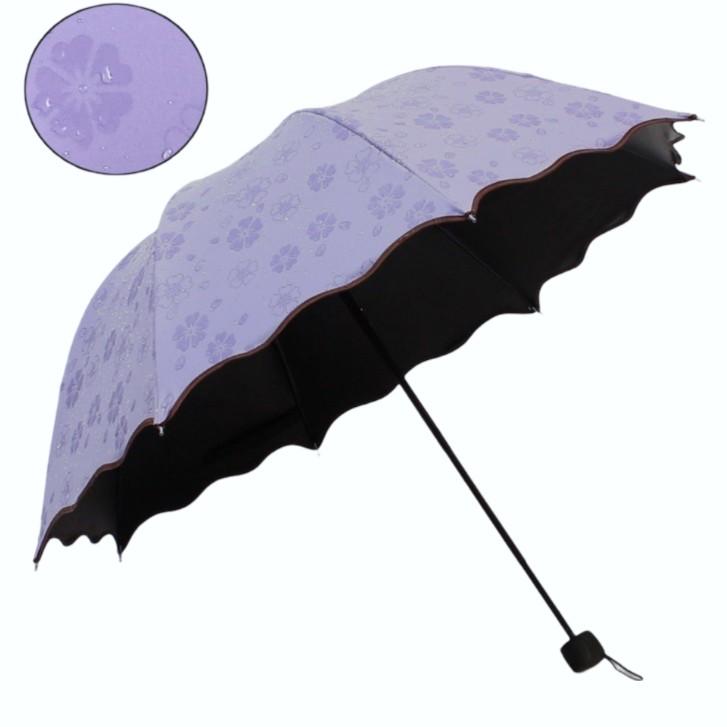 並行輸入品】濡れると花びらが浮き出る 晴雨兼用 折りたたみ傘 雨傘