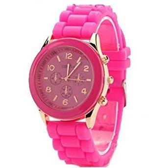 腕時計 時計 レディース メンズ ビビットピンク シンプル シリコン ストラップ アナログ うめのやonline 通販 Yahoo ショッピング