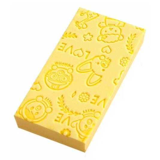 ベビーバススポンジ 子供用スポンジ まとめ買い特価 イエロー 吸水性 赤ちゃん 両用 お風呂用 大人