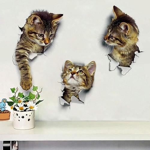 飛び出す 猫の3dウォールステッカー 02 壁紙 シール 猫 ネコ ねこ うめのやonline 通販 Yahoo ショッピング