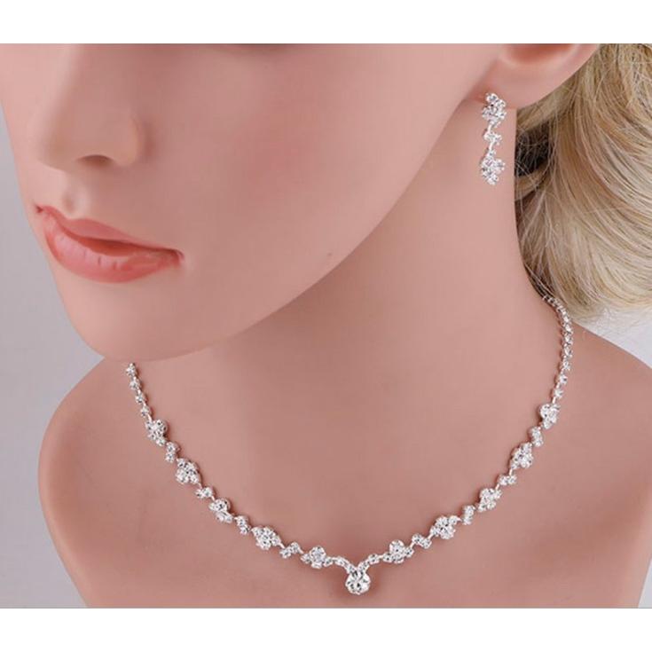 ネックレスとアクセサリーのセット 並行輸入品】2点セット ネックレス&ピアス ウェディング フォーマル