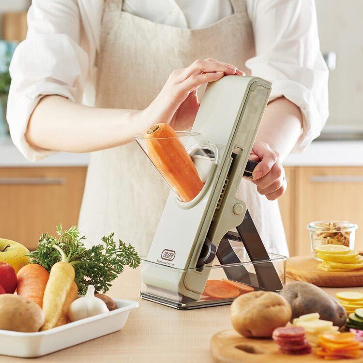 Toffy セーフティープッシュスライサー 《アッシュホワイト》 野菜スライス 千切り 細切り 平切り K-HC9-AW ..|yusyo-shopping|02
