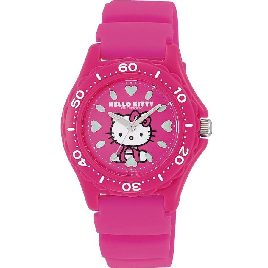 腕時計 時計 CITIZEN Q&Q  Hello Kitty (ハローキティ) ダイバー アナログ表示 10気圧防水 ピンク VQ75-430 レディース .｜yusyo-shopping