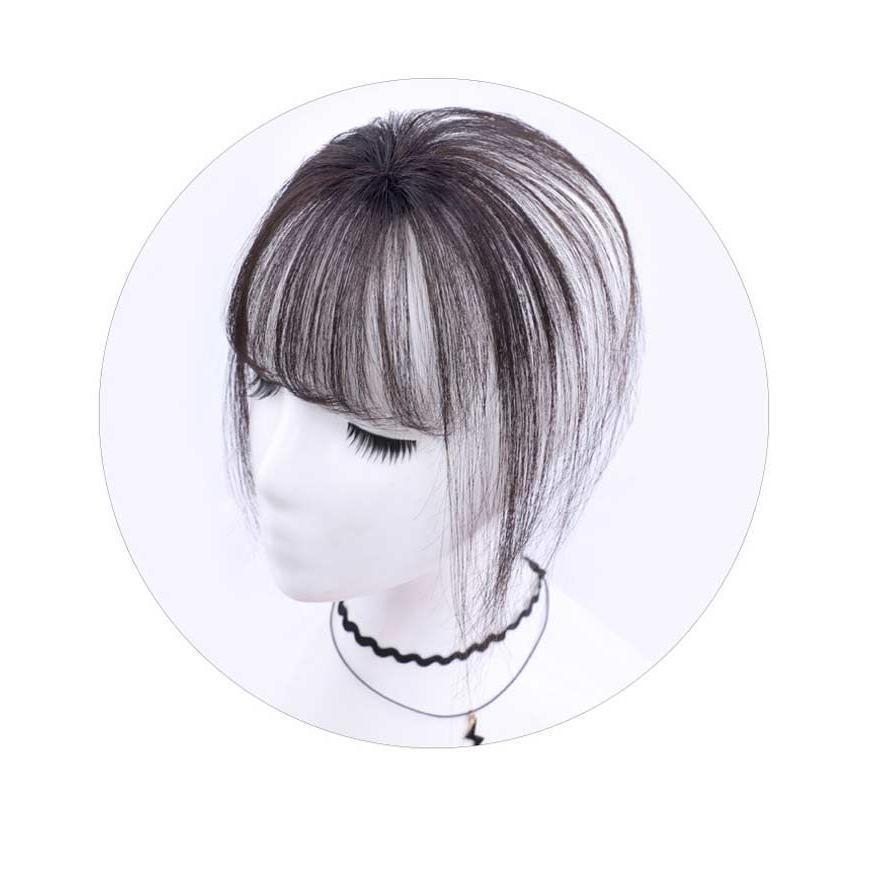 One step シルクピース人毛100% 3D前髪ウィッグ シルク工芸 人毛100% 3D構造つむじ付き部分