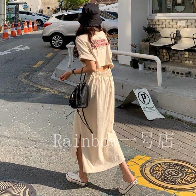 ワンピース レディース Tシャツ Tシャツワンピース 背中みせ 半袖 ロングワンピース 夏 ベージュ かっこいい 韓国ファッション Baz18 bf7 Yutahi 通販 Yahoo ショッピング