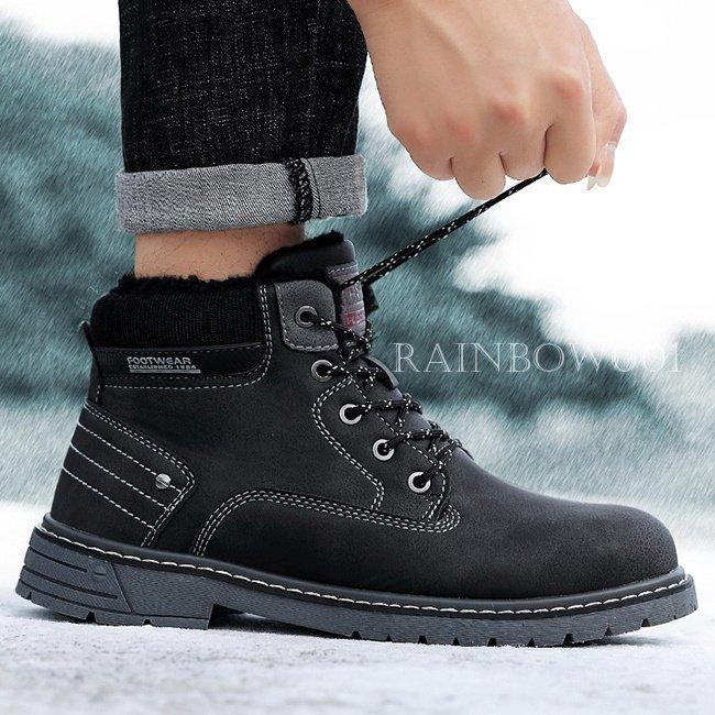 冬 クリスマス プレゼント新作 スノーブーツ メンズ 防滑 防寒 ショートブーツ ムートンブーツ 大きいサイズ 裏起毛 靴 Kdpcwzosyw シューズ Manbtc Co Uk