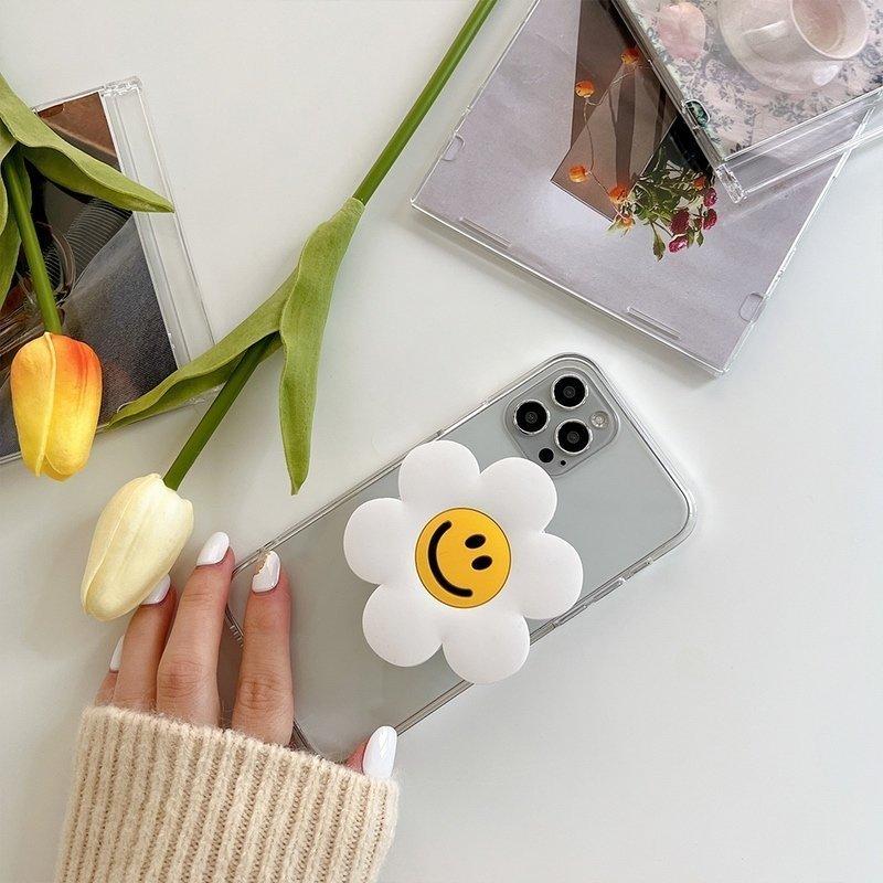 スマホグリップ 韓国 グリップトック スマホリング シンプル かわいい おしゃれ スマホスタンド Griptok 落下防止 スマイル フラワー ニコちゃん 花 シリコン Best46 Yutahi 通販 Yahoo ショッピング