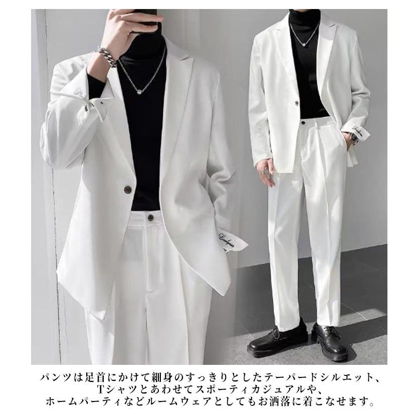メンズ スーツ セットアップ テーラードジャケット ロングパンツ
