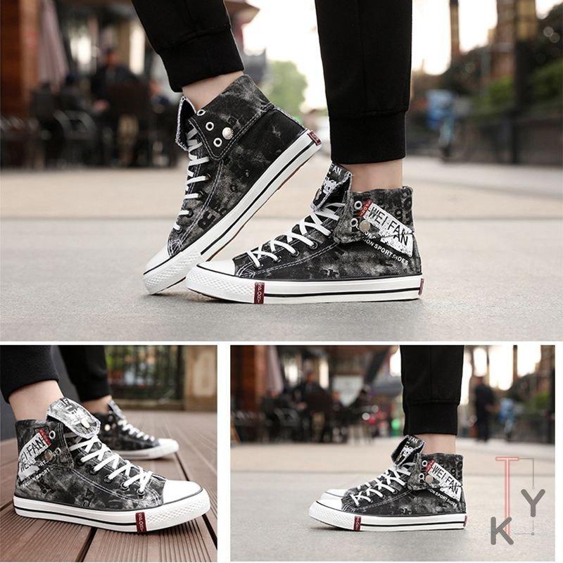 ズック靴 メンズ ハイカット スニーカー カジュアル キャンバス 靴 シューズ 黒 白 履きやすい シンプル かっこいい ギフト Yut714 Yutahi 通販 Yahoo ショッピング