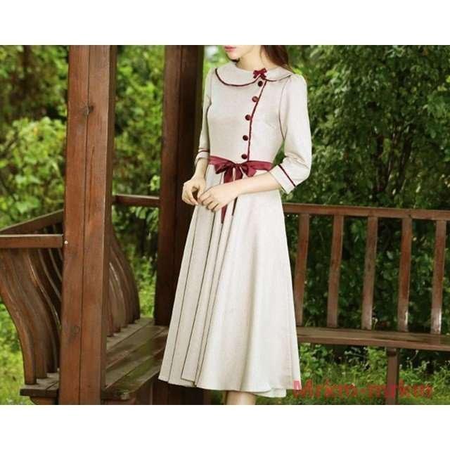 ロングワンピース 秋冬 英国風ワンピース 英国風ワンピース 秋 レトロ ワンピース ヴィンテージ ワンピース ワンピース 秋 秋冬 ワンピース Ihgz3bo2m5 ファッション Windowrevival Co Nz