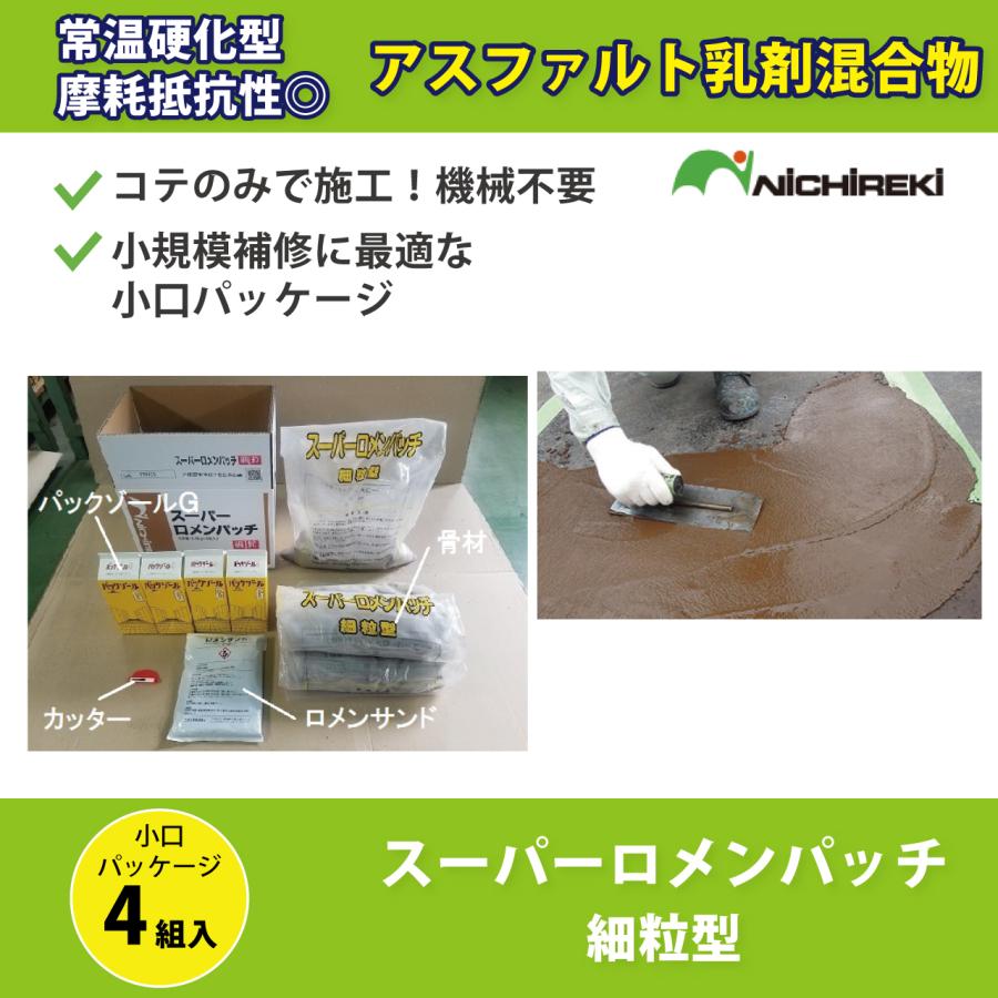 舗装 合 材 アスファルトスーパーロメンパッチ 細粒型 1箱4組入り 常温