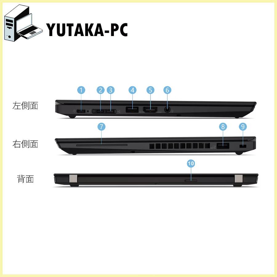 最新Office2024可 ノートパソコン 中古パソコン Lenovo ThinkPad X390 第8世代Core i5 13.3型 SSD256GB メモリ8GB フルHD カメラ Windows11 テンキー WiFi 爆買の画像