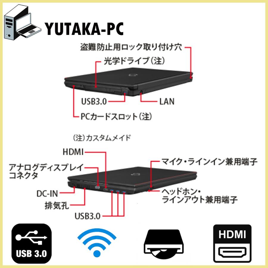 ノートパソコン 中古パソコン 富士通 第6世代Core i5 Lifebook A576 SSD 512GB メモリ8GB Windows11 Bluetooth WiFi テンキー HDMI MicrosoftOffice｜yutaka-pc｜04