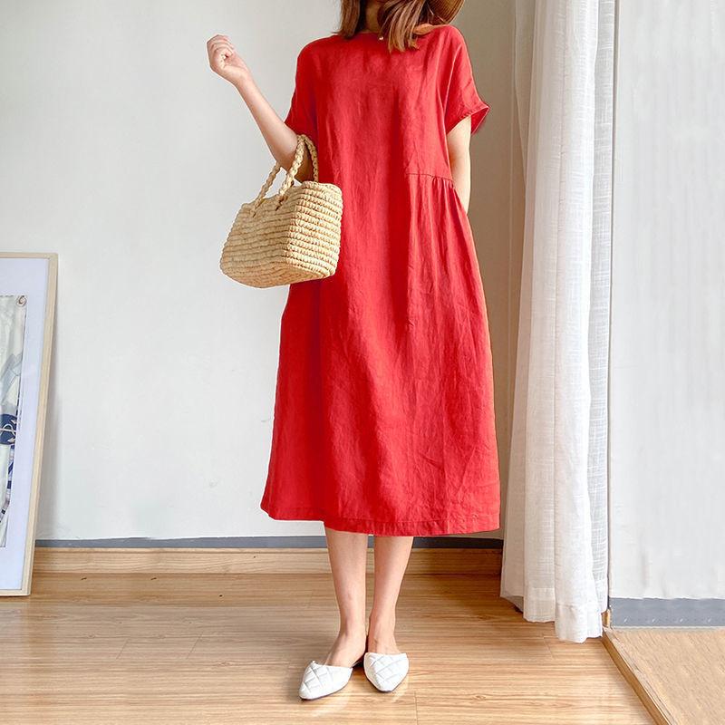 ワンピース レディース 春 夏 半袖ワンピース きれいめ 着痩せ ロングワンピース 無地 Aラインワンピース ゆったり おしゃれ 大きいサイズ 綿 麻 通勤 激安 Wang1 裕冨 通販 Yahoo ショッピング