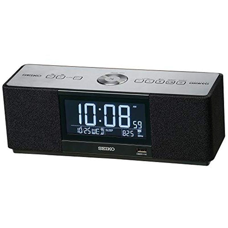 セイコー クロック 目覚まし時計 マルチサウンドクロック スピーカー ラジオ聴取 アラーム デジタル Bluetooth 黒 SS501K