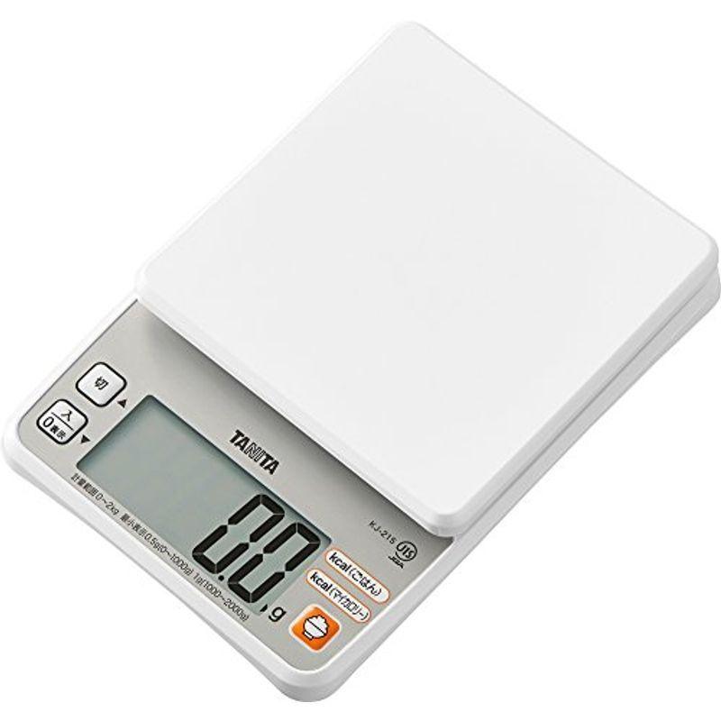 タニタ クッキングスケール キッチン はかり 料理 カロリー デジタル 2kg 0.5g単位 KJ-215 WH ごはんのカロリーがはかれる