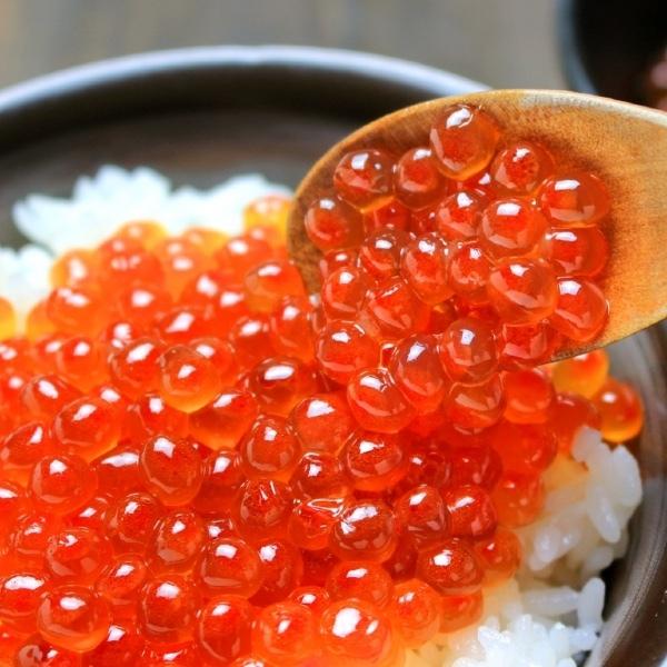 北海道産 うに いくら 各100g 北海道産エゾバフンウニ100g、北海道産いくら醤油漬け100gの画像