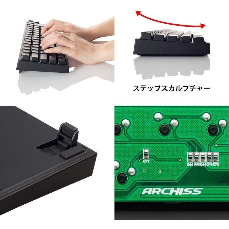 ARCHISS ProgresTouch TINY ワイヤーキープラ付 日本語70 二色成形 PS 2USB CHERRYスピードシルバー