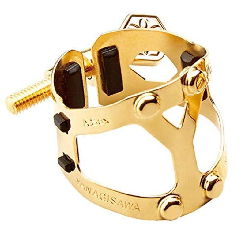 Yany SIXS(ヤニー・シクス) リガチャー エボナイト用(逆締め/1つネジ) アルトサクソフォーン B♭クラリネット兼用 金メッキ仕上(12974円)