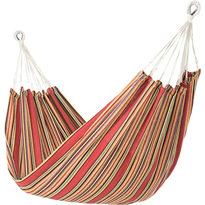 ハンモック ダブルサイズ キュリアス 室内 屋外 キャンプ用品 アウトドア 収納バッグ付き C-HAM-RA (ダブルレインボー)