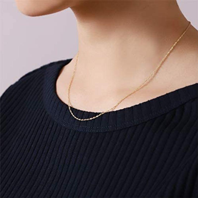 K18 ゴールド スクリュー チェーン ネックレス 1.2mm幅 レディース (45cm -3cm アジャスター付 ） 18金 ゴールド スクリュー チェーン ネックレス 2mm幅 レディース 45cm 3cm アジャスター付 18金