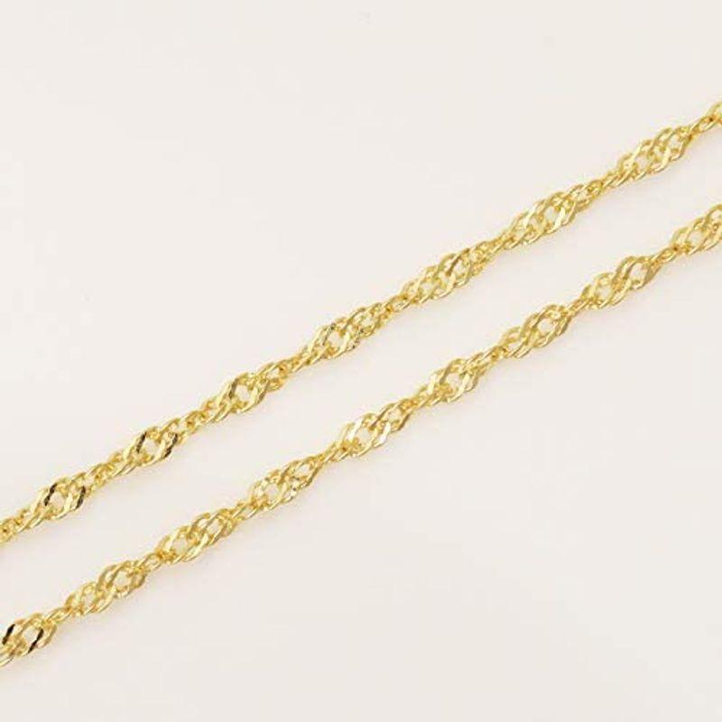 K18 ゴールド スクリュー チェーン ネックレス 1.2mm幅 レディース (45cm -3cm アジャスター付 ） 18金 ゴールド スクリュー チェーン ネックレス 2mm幅 レディース 45cm 3cm アジャスター付 18金