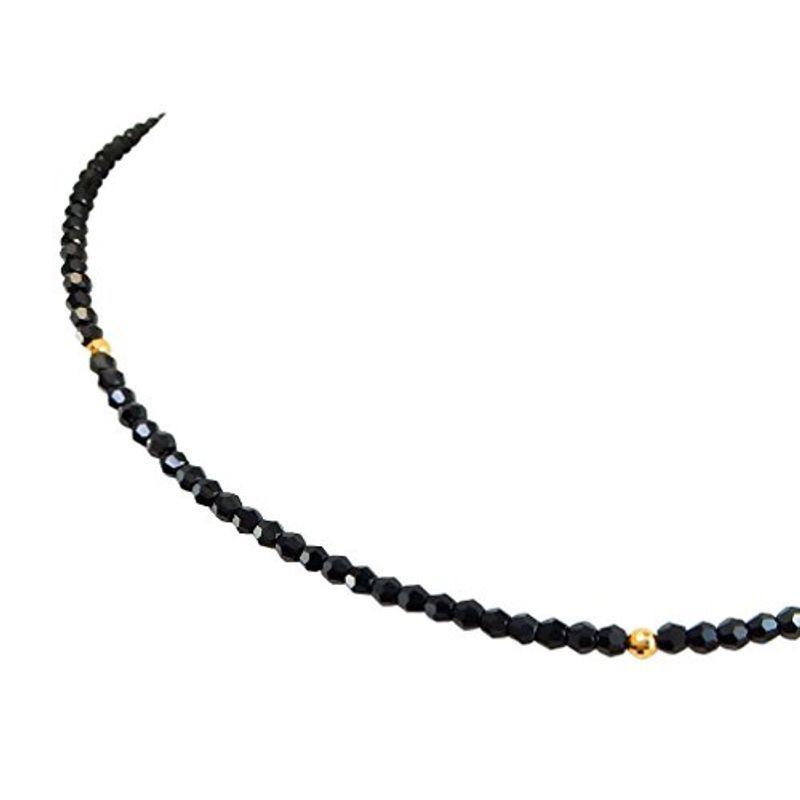 ROYAL JEWELRY(ロイヤルジュエリー) 3mm 18K ブラックダイヤモンドカラー スワロフスキー Rクリスタル ネックレス (イ