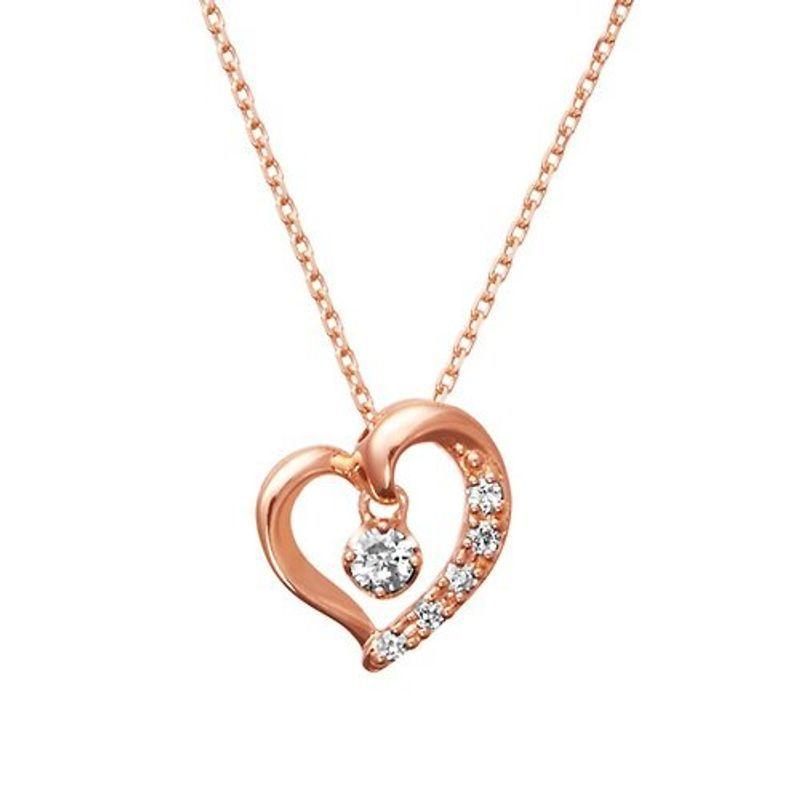 【値下げ】 4℃ (ヨンドシ-)ハート サイド ダイヤモンド K18ピンクゴールド(ＰG)ネックレス 111231123108 【RIZ1141464188】(41679円)