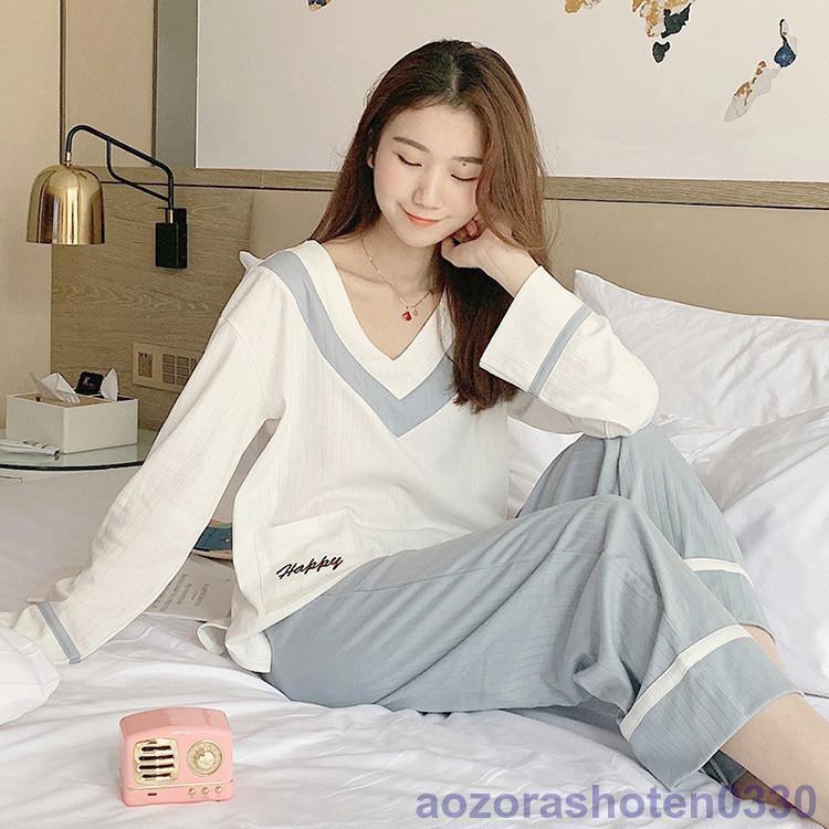 パジャマ ルームウェア レディース 春夏秋 長袖パジャマ 可愛い Vネックルームウェア 上下セット 韓国風 ゆったり 大きいサイズ部屋着 寝巻き オシャレ ギフト P 有斗 通販 Yahoo ショッピング