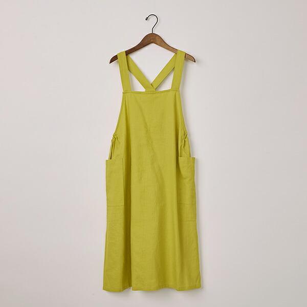 新品　新作　栗原はるみ　サッカーボーダーエプロン サッカーストライプY字型エプロン(イエロー)｜SALE（エプロン