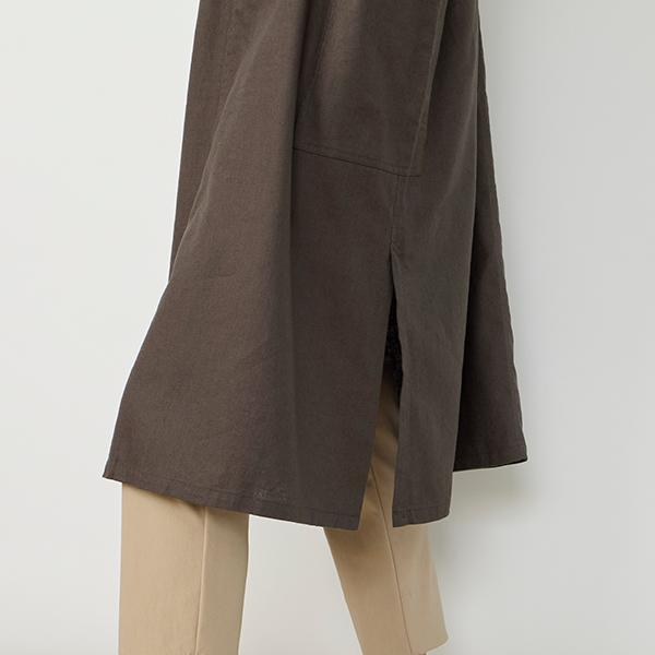 【新品未使用】栗原はるみ 茶色 エプロン タグ付き share with Kurihara harumi 栗原はるみ/エプロン/リネンコットン