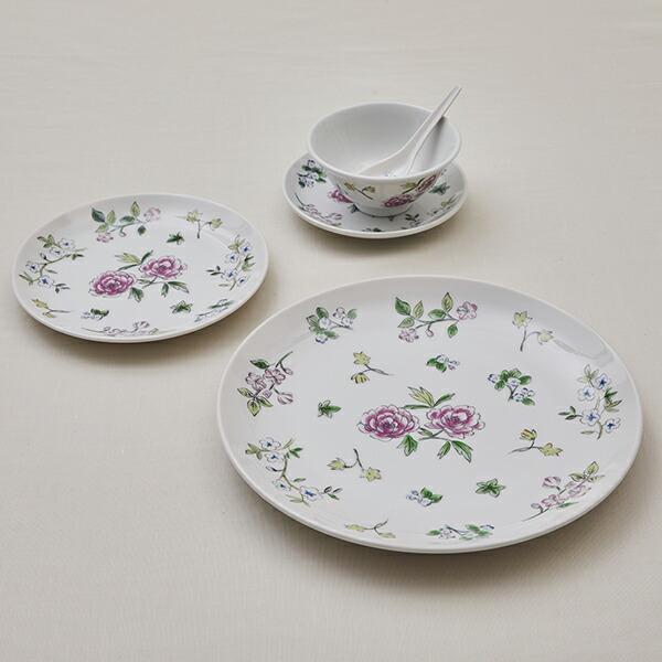 【美品】4枚栗原はるみ ホワイト 平皿 share with Kurihara harumi 栗原はるみ/洋食器/花中華 大皿 ホワイト
