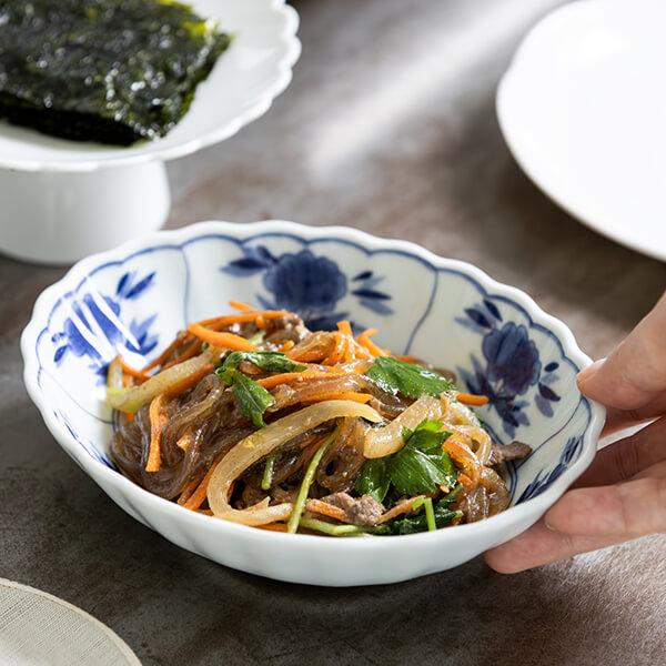 栗原はるみ花唐草楕円皿と飯碗セット