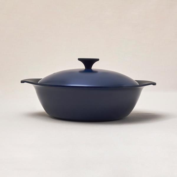 新品 栗原はるみ ネイビー 両手鍋 蒸し器付き 定価11000円 I share