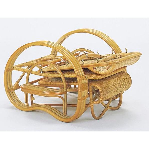 籐 三ツ折寝椅子 A200 イス チェア 座椅子 ラタン 今枝商店 足を