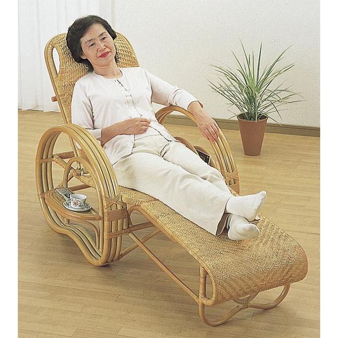 昭和レトロ ラタンリクライニング　ビンテージ　三ツ折寝座椅子 ナチュラル 昭和レトロ ラタンリクライニング ビンテージ 三ツ折寝座椅子 ナチュラル