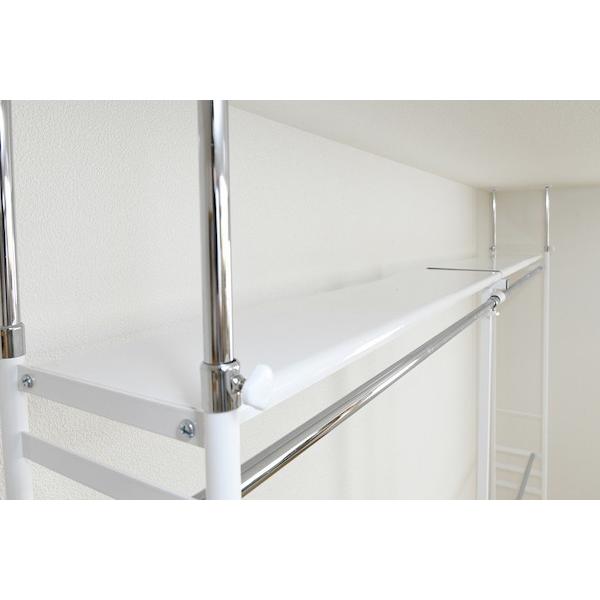 ツッパリクローゼットハンガーラック ロータイプ/ワイド 収納家具 本棚