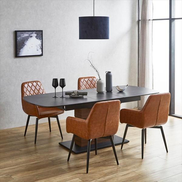 伸長式セラミックダイニングテーブル ストーンブラック 幅160〜200cm