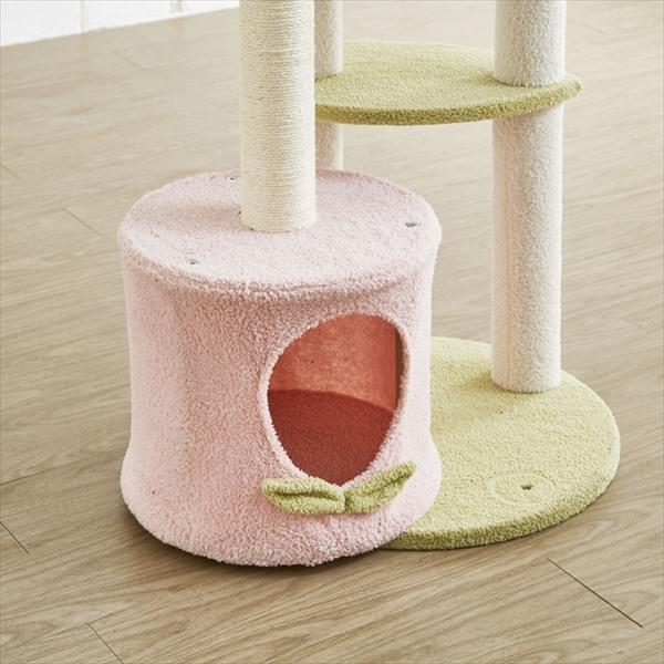 ピンク色のキュートな キャットタワー 猫用品 キャットタワー CAT-TW-MOMO キュート キャットタワー 猫 リビング お留守番の画像