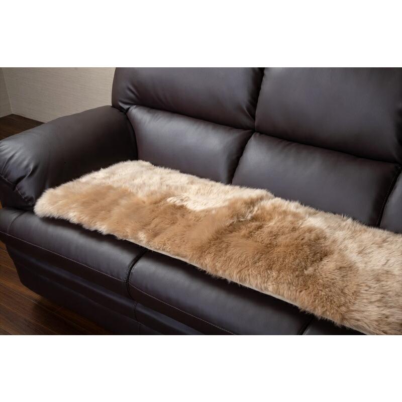 ムートンロングクッション 40x120cm クッション 座布団 クッション 角型 LWR512 保温性 羊毛皮 応接セット 長毛 タの画像
